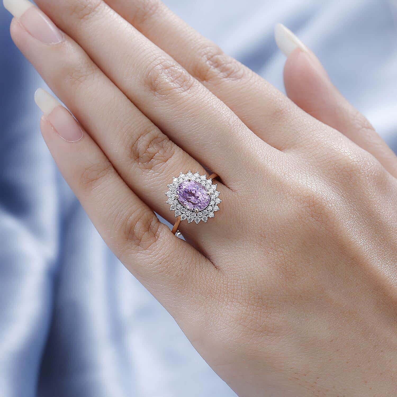 Buy Luxoro 10K Rose Gold AAAA Patroke Kunzite and Moissanite