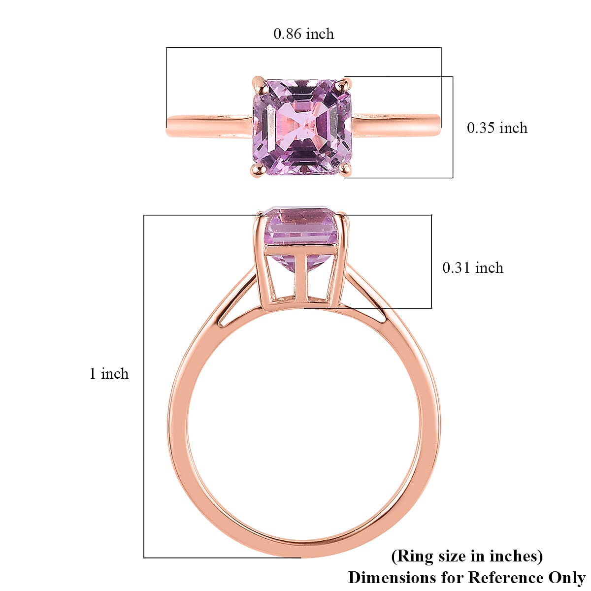 AAA Patroke Kunzite Solitaire Ring in Vermeil Rose Gold Over Sterling Silver (Size 7.0) 2.50 ctw