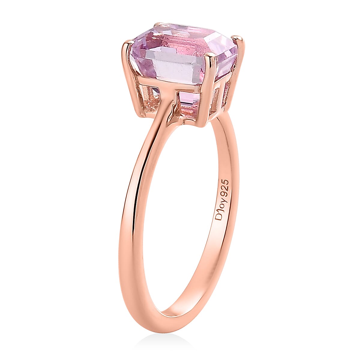 AAA Patroke Kunzite Solitaire Ring in Vermeil Rose Gold Over Sterling Silver (Size 7.0) 2.50 ctw image number 3