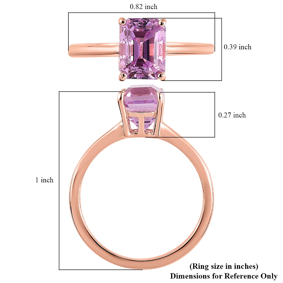 AAA Patroke Kunzite Solitaire Ring in Vermeil Rose Gold Over Sterling Silver (Size 7.0) 2.50 ctw image number 5