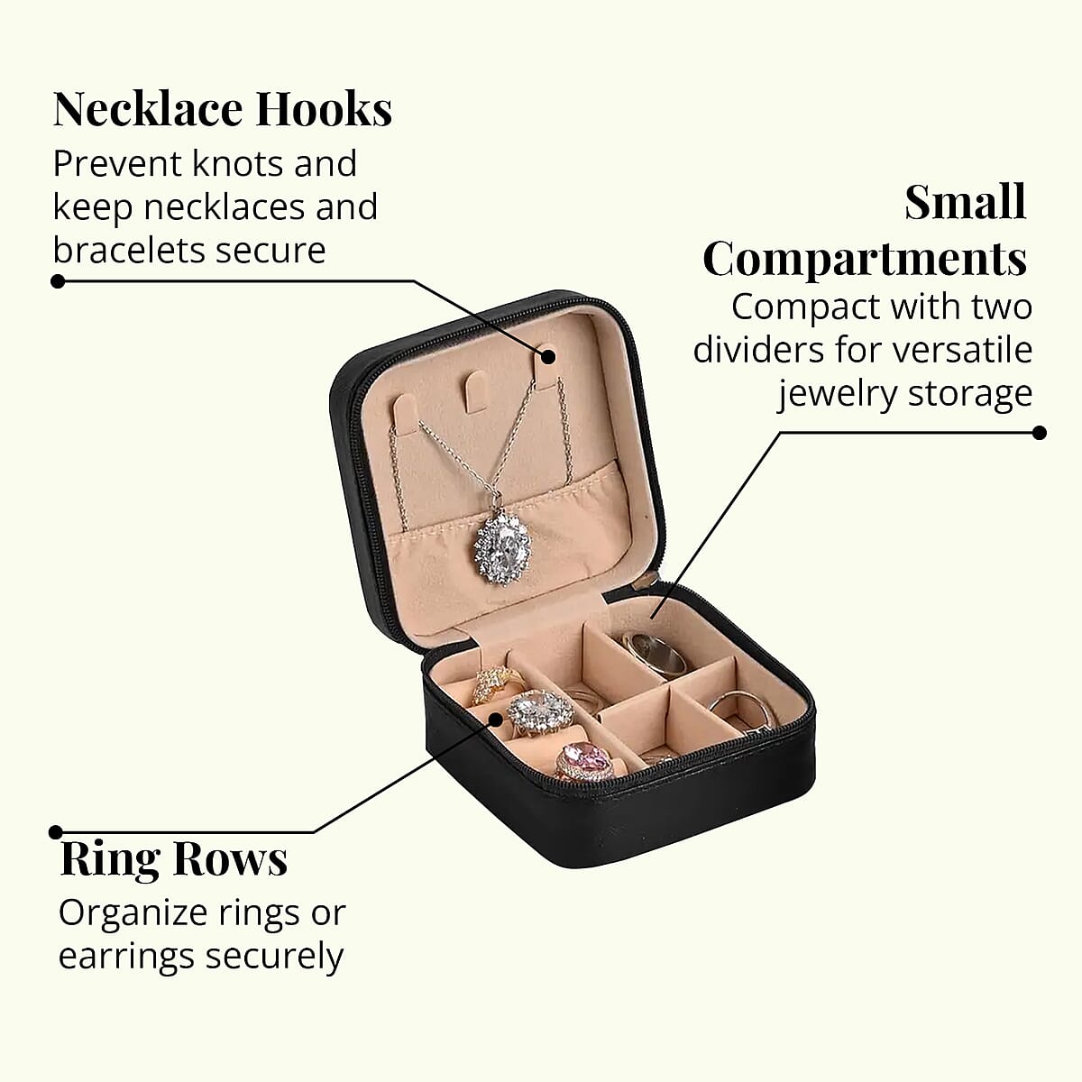 Set of 3 Faux Leather And Velvet Jewelry Box in Mint Green, Pink and Black, Anti Tarnish Scratch Resistant Jewelry Storage Box Set For Rings Necklace Earrings (3.94x3.94x1.97) image number 3
