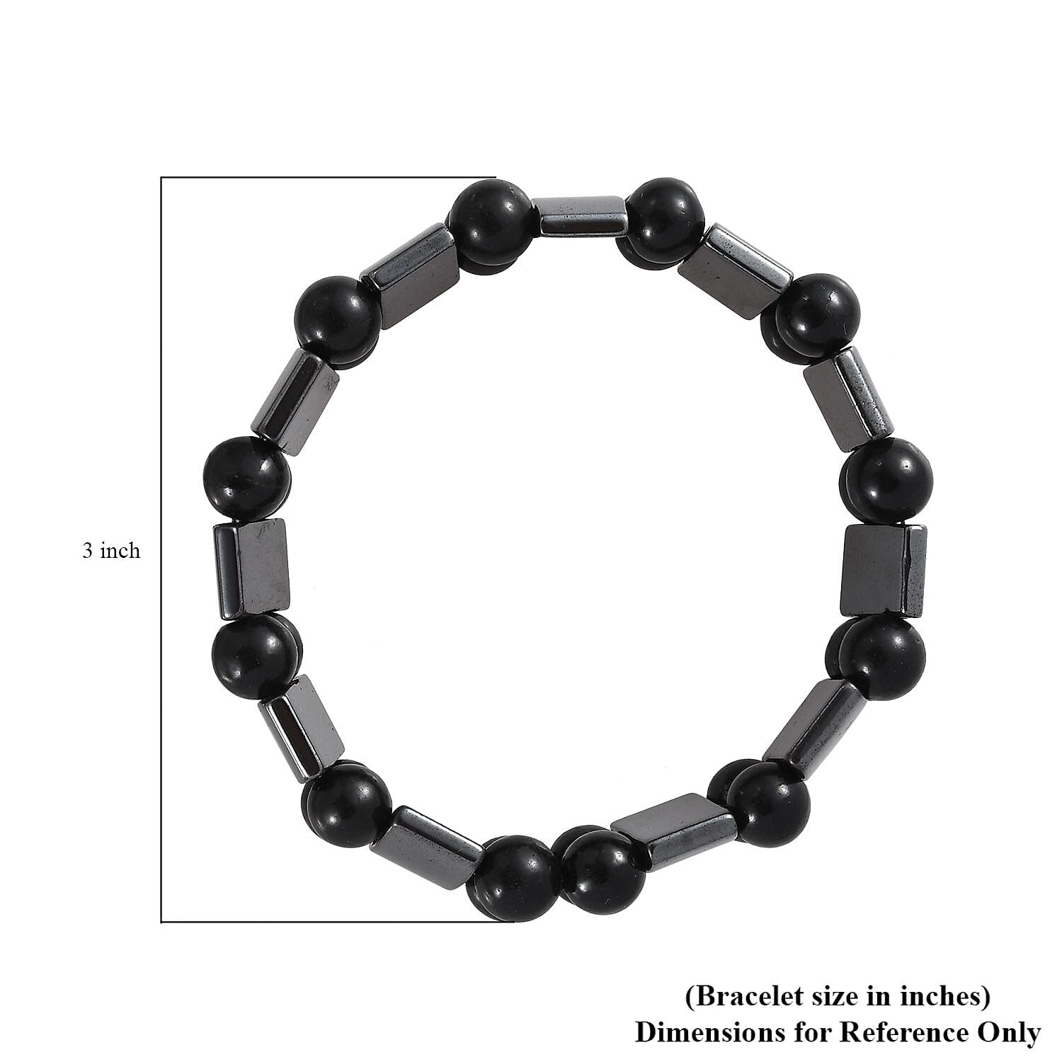 Hematite and Shungite Stretch Bracelet 222.00 ctw