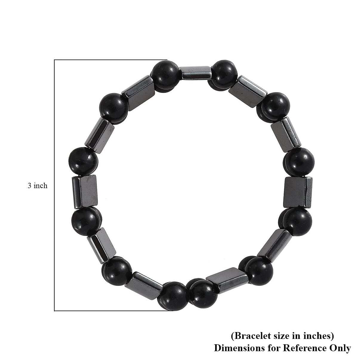 Hematite and Shungite Stretch Bracelet 222.00 ctw image number 4