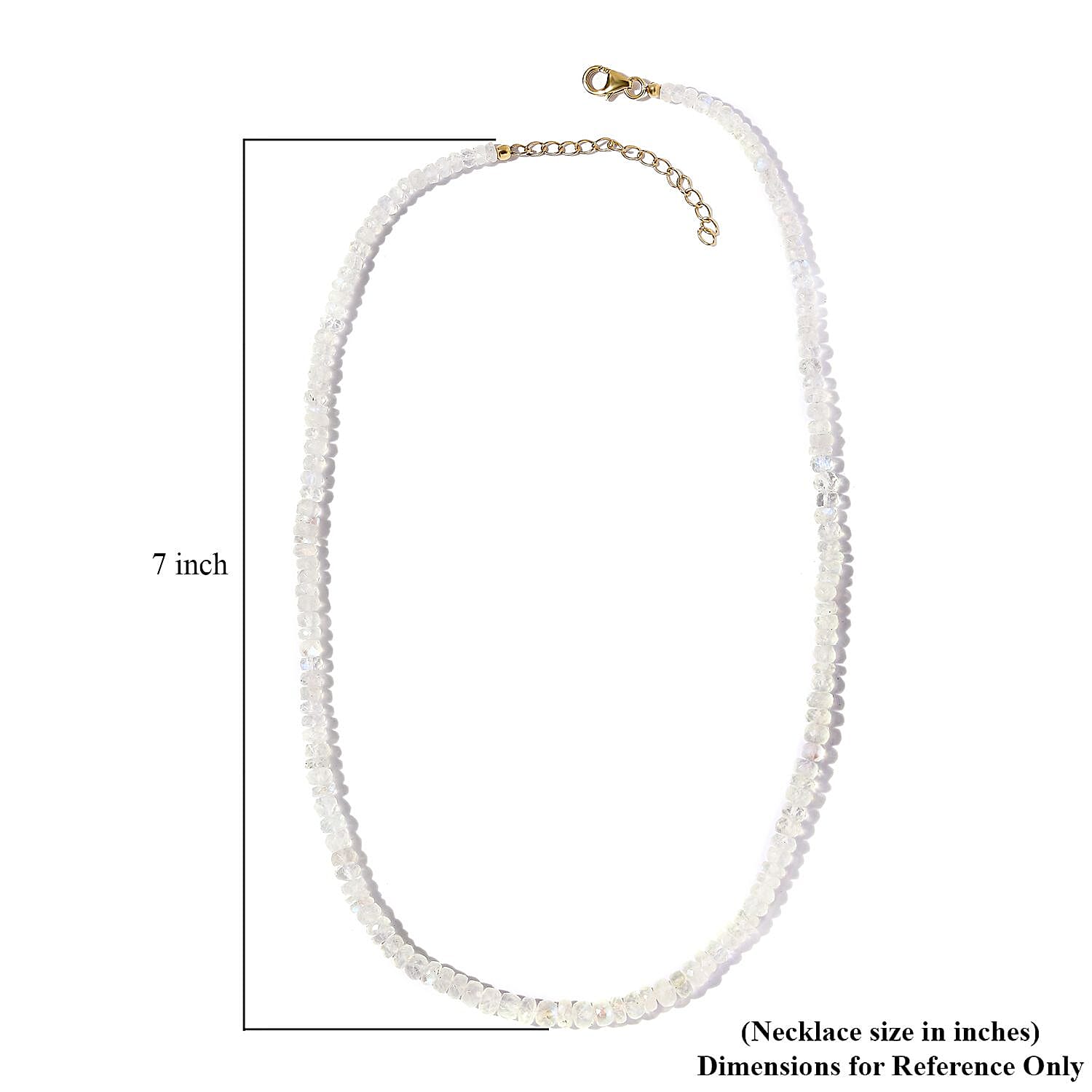 Kuisa Rainbow Moonstone Beaded Necklace 18-20 Inches in Vermeil Yellow Gold Over Sterling Silver 80.00 ctw