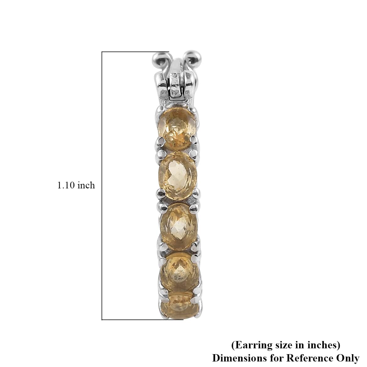Brazilian Citrine Inside Out Hoop Earrings in Stainless Steel 5.25 ctw image number 4