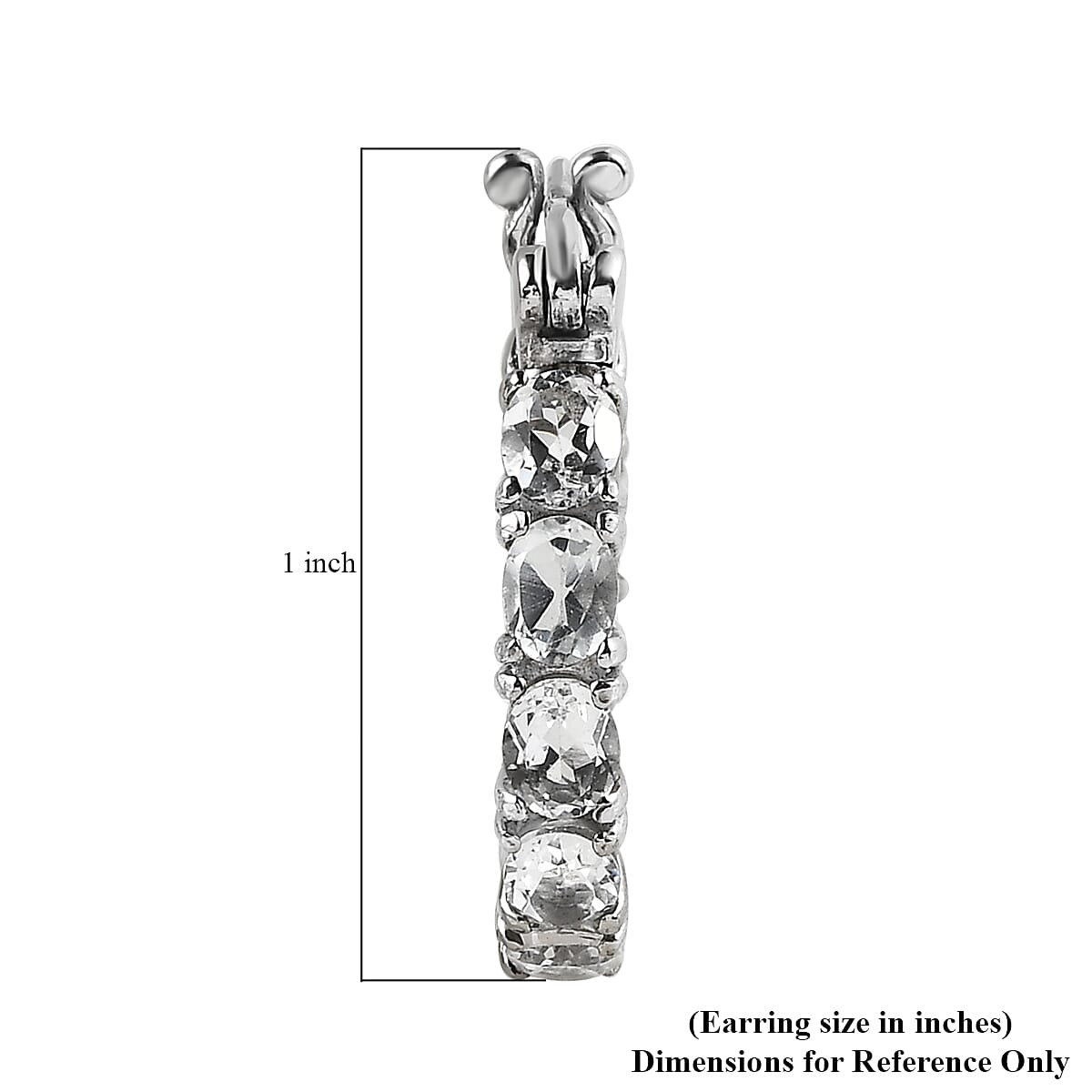 White Topaz Inside Out Hoop Earrings in Stainless Steel 5.25 ctw image number 4