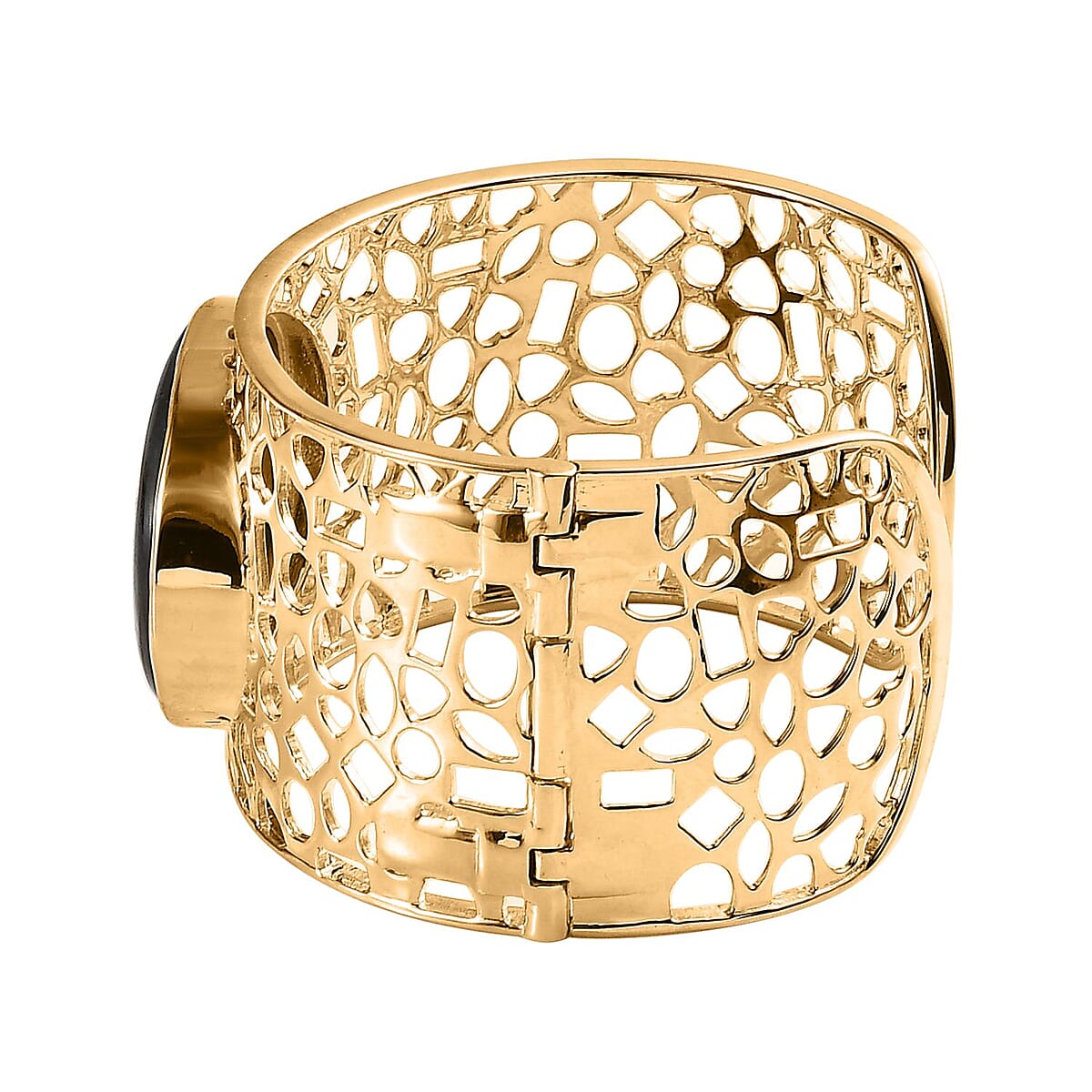 Karis Malagasy Labradorite 70.85 ctw Cuff Bracelet in 18K YG Plated (7.25 In) image number 4