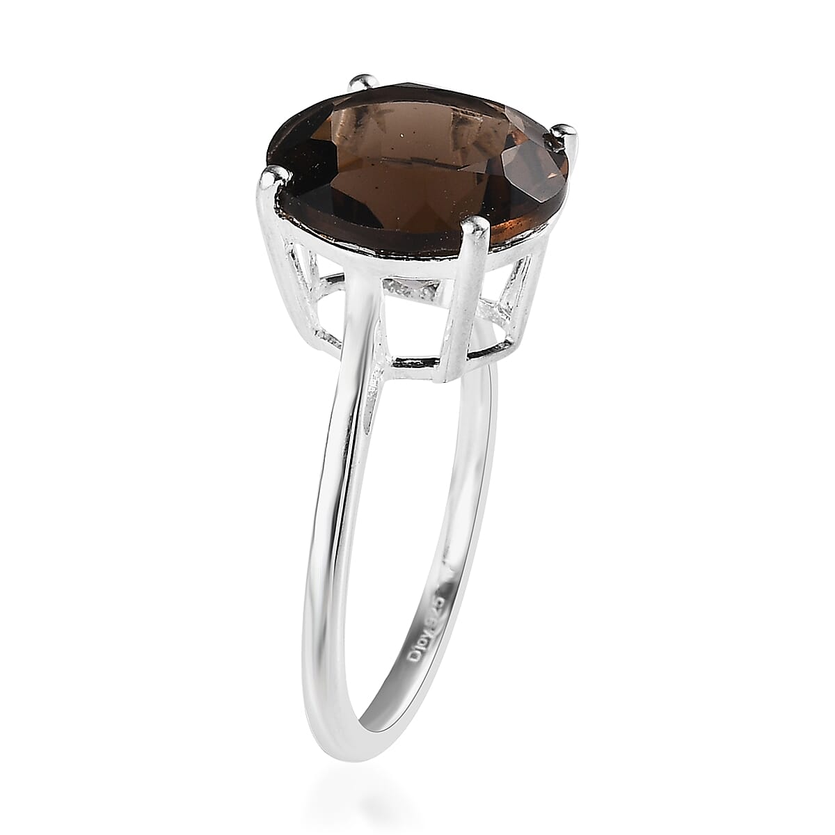 Brazilian Smoky Quartz Solitaire Ring in Sterling Silver (Size 7.0) 5.50 ctw image number 3
