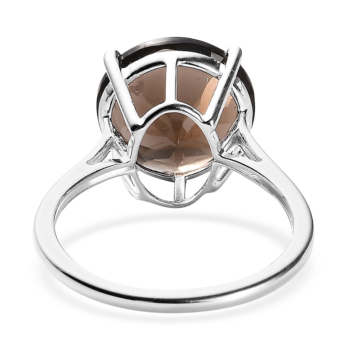 Brazilian Smoky Quartz Solitaire Ring in Sterling Silver (Size 7.0) 5.50 ctw image number 4
