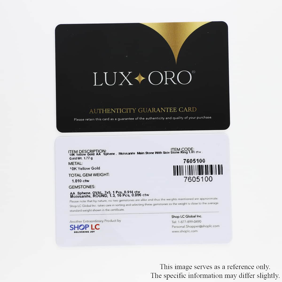 Luxoro 10K Yellow Gold Premium Sava Sphene and Moissanite Halo Ring (Size 10.0) 1.00 ctw image number 6