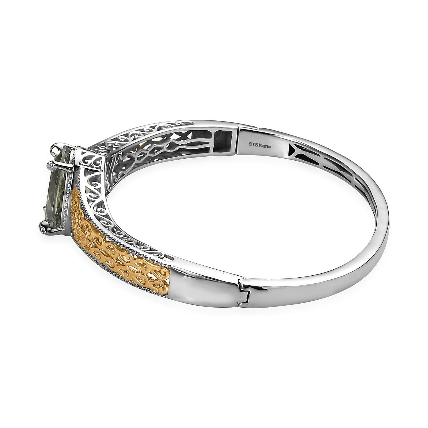 Buy Karis Montezuma Prasiolite Bangle Bracelet in 18K YG Plated