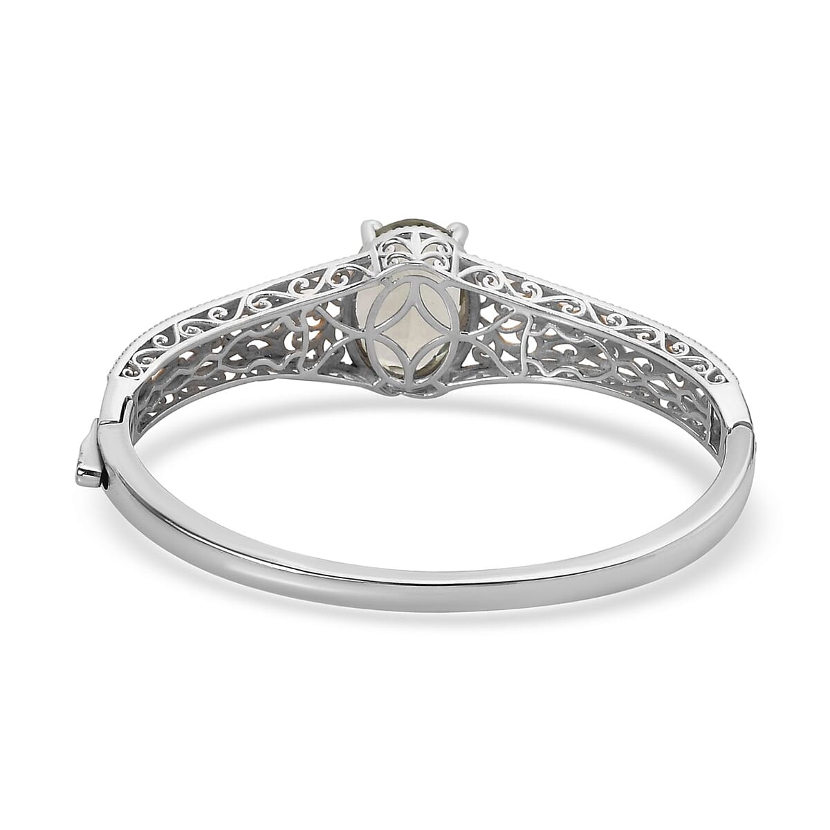 Karis Montezuma Prasiolite Bangle Bracelet in 18K YG Plated and Platinum Bond (8.00 In) 12.00 ctw image number 4