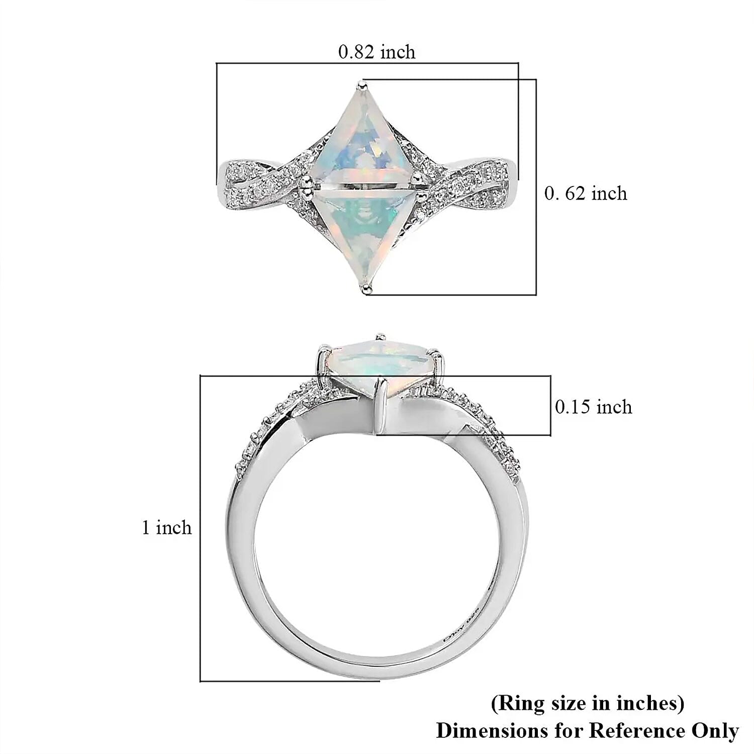 Premium Ethiopian Welo Opal and Moissanite Ring in Platinum Over Sterling Silver (Size 10.0) 1.40 ctw