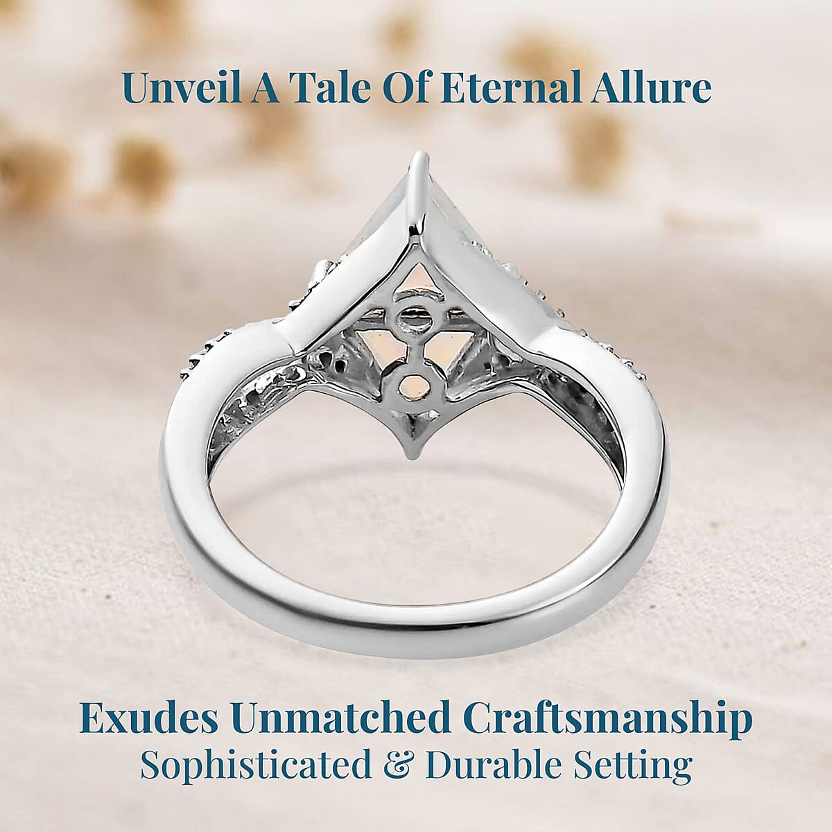 Premium Ethiopian Welo Opal and Moissanite Ring in Platinum Over Sterling Silver (Size 6.0) 1.40 ctw image number 3