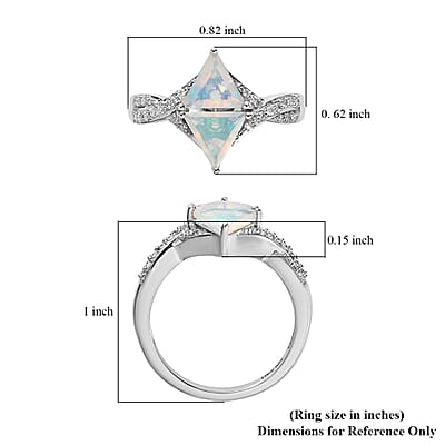 Premium Ethiopian Welo Opal Solitaire Stud Earrings in Platinum Over Sterling Silver 1.20 ctw