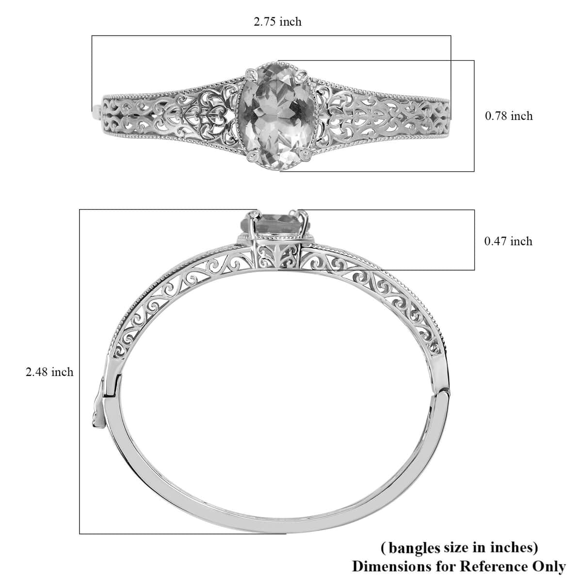 Karis Rose De France Amethyst Bangle Bracelet in 18K YG Plated and Platinum Bond (7.25 In) 12.00 ctw image number 5
