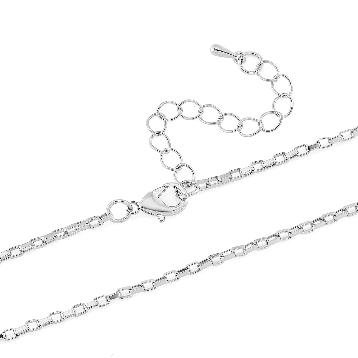 Green Glass and Austrian Crystal Necklace in Silvertone 20-22 Inches image number 4