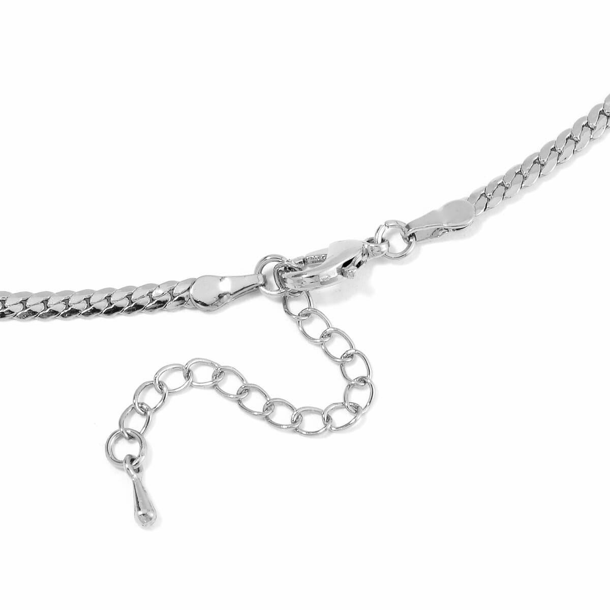 Austrian Crystal Half Moon Necklace in Silvertone 20-22 Inches image number 3