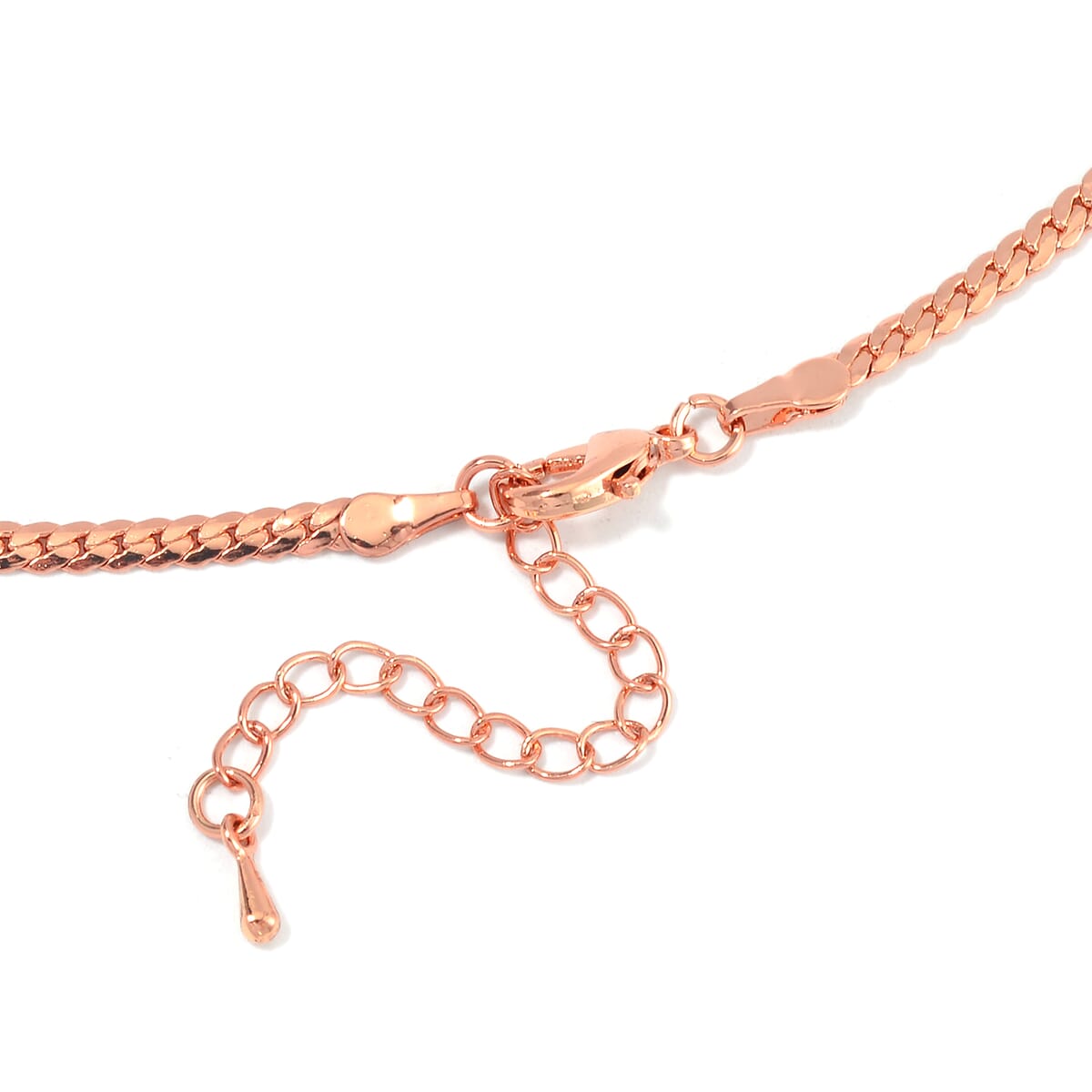 Austrian Crystal Half Moon Necklace in Rosetone 20-22 Inches image number 3