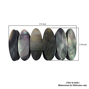 Gray Shell Inlay Stretch Bracelet with Matching Color Resin (7.50 in)