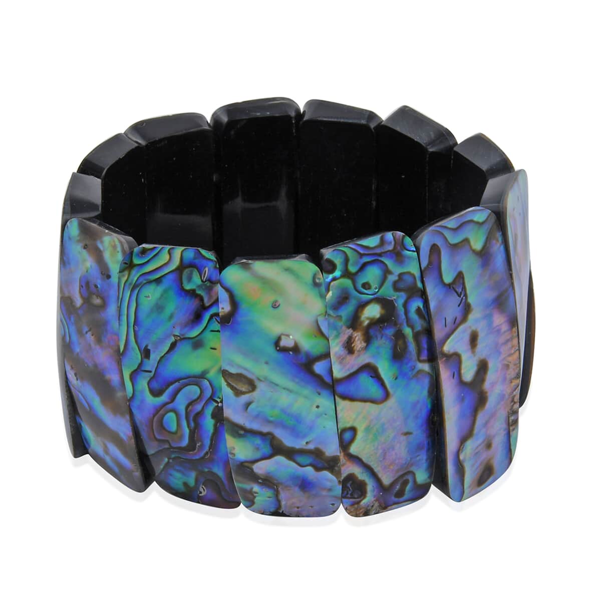 Handcrafted Abalone Shell with Resin Stretch Bracelet (7.50 in) image number 0