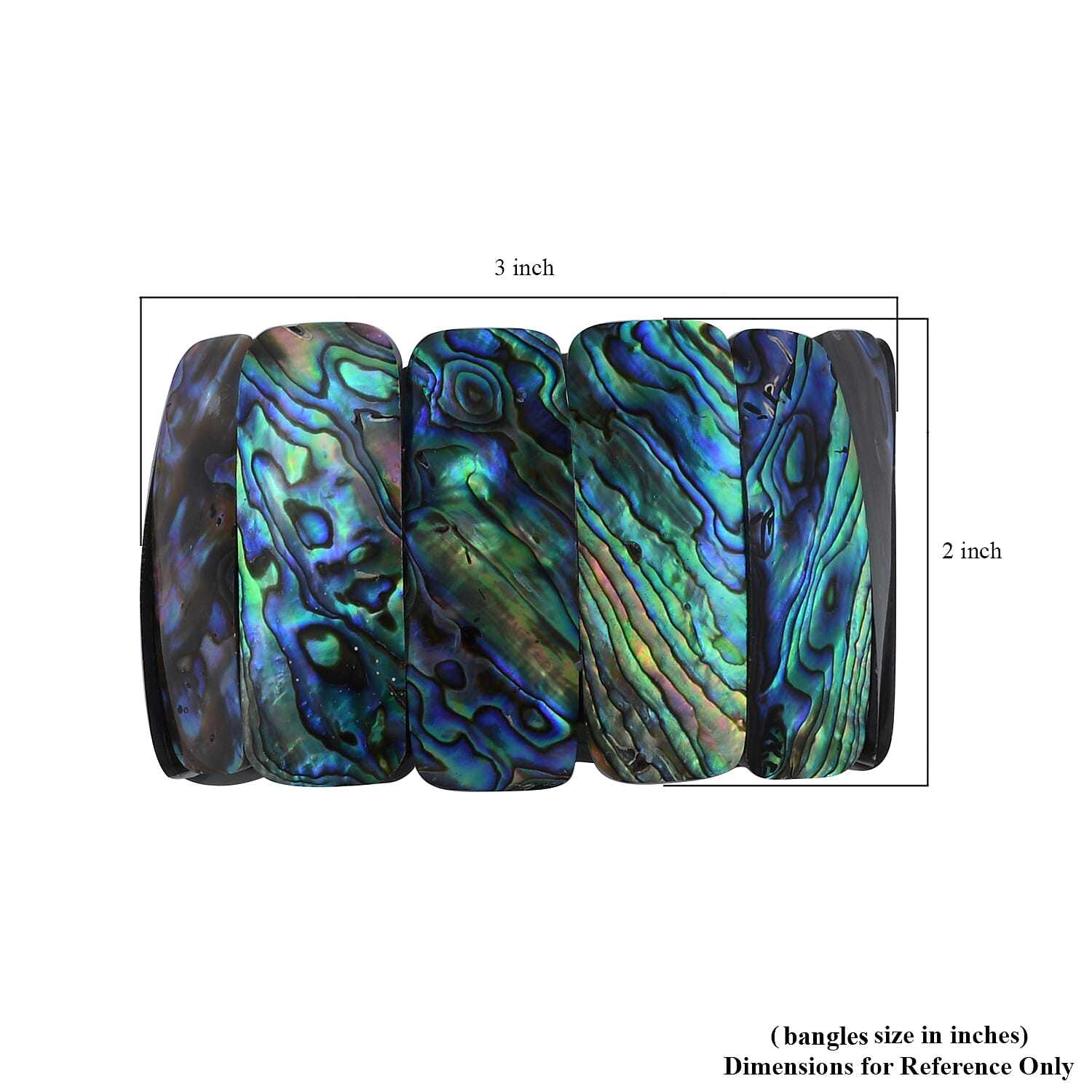 Handcrafted Abalone Shell with Resin Stretch Bracelet (7.50 in)