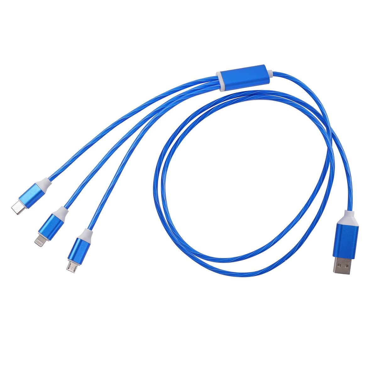 2pcs Set 3 in 1 Light Moving Charging Cable - Blue image number 0