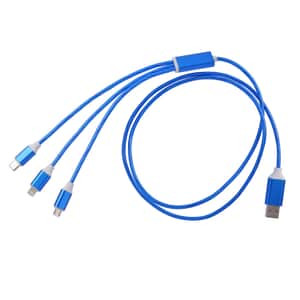 2pcs Set 3 in 1 Light Moving Charging Cable - Blue