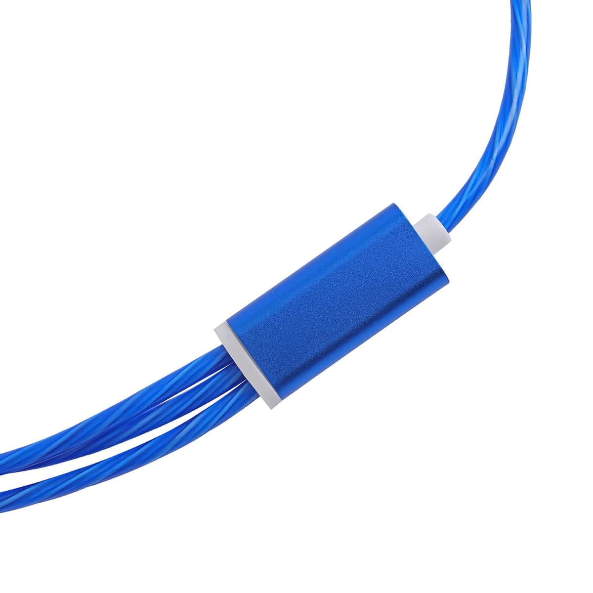 2pcs Set 3 in 1 Light Moving Charging Cable - Blue (47.24") image number 5