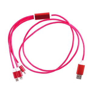 2pcs Set 3 in 1 Light Moving Charging Cable - Red