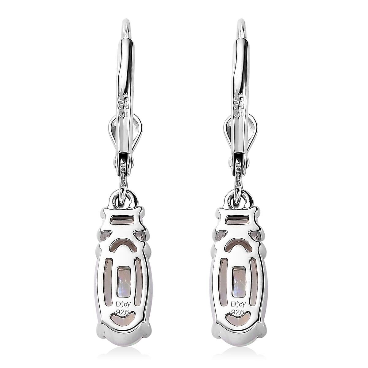 Premium Ethiopian Welo Opal and Moissanite Lever Back Earrings in Platinum Over Sterling Silver 1.40 ctw