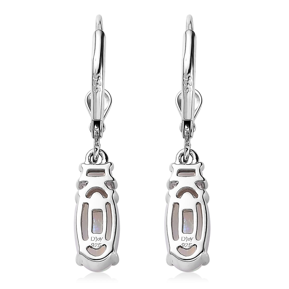 Premium Ethiopian Welo Opal and Moissanite Lever Back Earrings in Platinum Over Sterling Silver 1.40 ctw image number 5