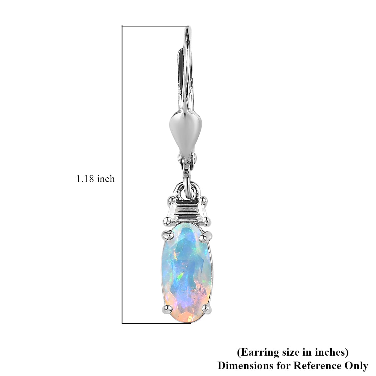 Premium Ethiopian Welo Opal and Moissanite Lever Back Earrings in Platinum Over Sterling Silver 1.40 ctw