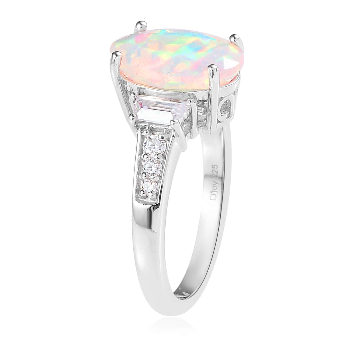 Premium Ethiopian Welo Opal and Moissanite Ring in Platinum Over Sterling Silver (Size 10.0) 2.40 ctw image number 4