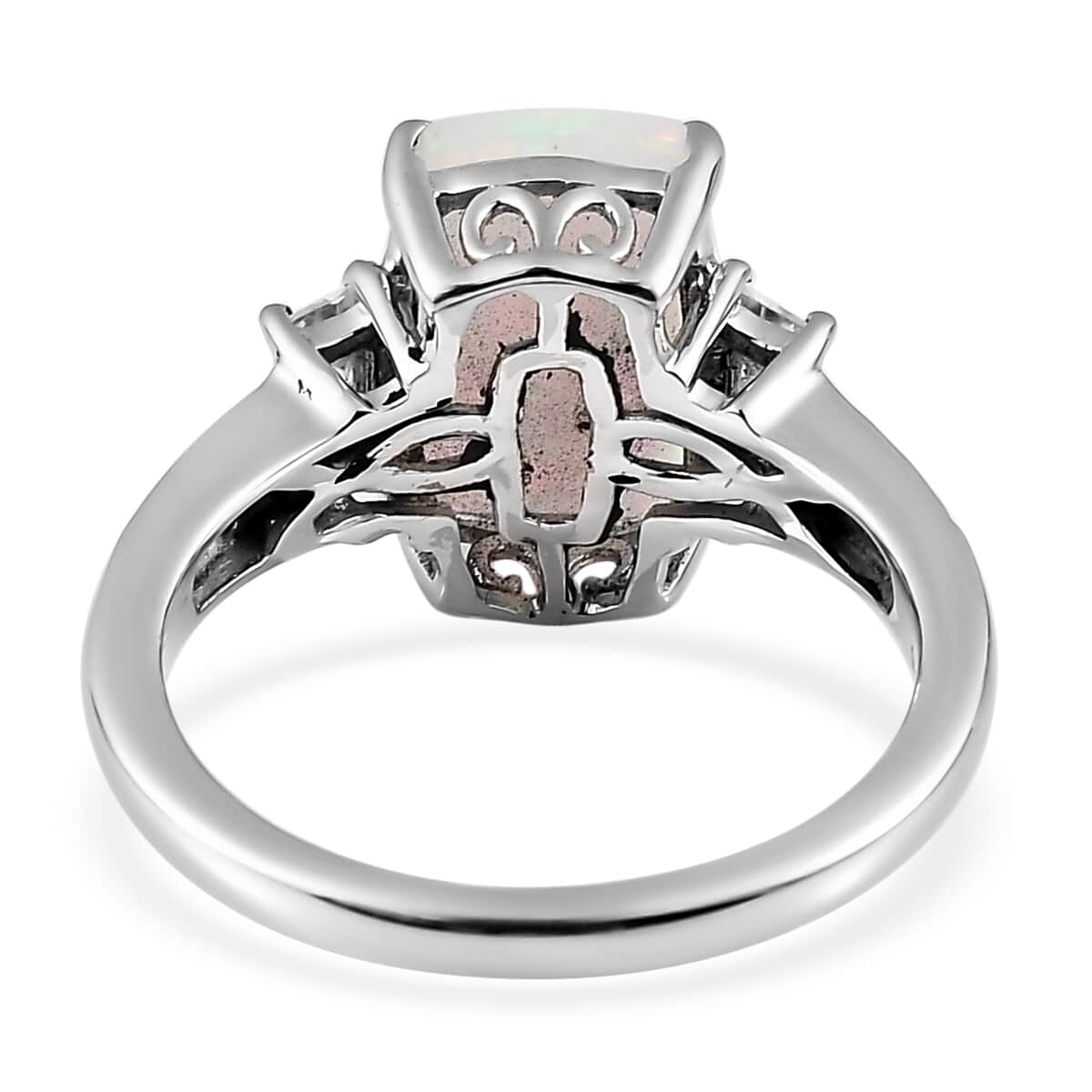 Premium Ethiopian Welo Opal and Moissanite Ring in Platinum Over Sterling Silver (Size 6.0) 2.65 ctw image number 5