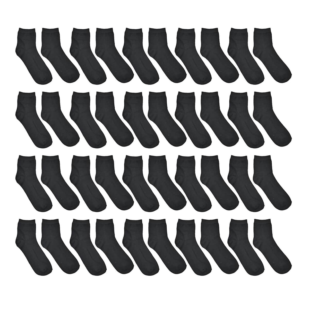 Black Set of 20 Pair Ankle Socks image number 0