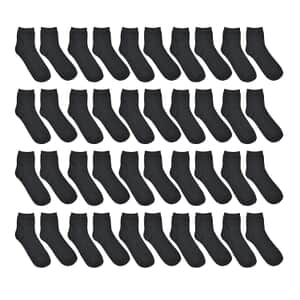 Black Set of 20 Pair Ankle Socks