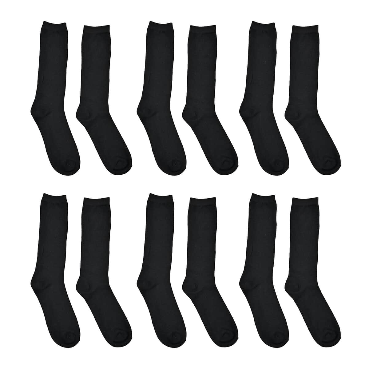 Set of 6 Pair Black Knee High Socks image number 0