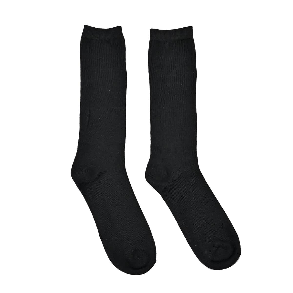 Set of 6 Pair Black Knee High Socks image number 1