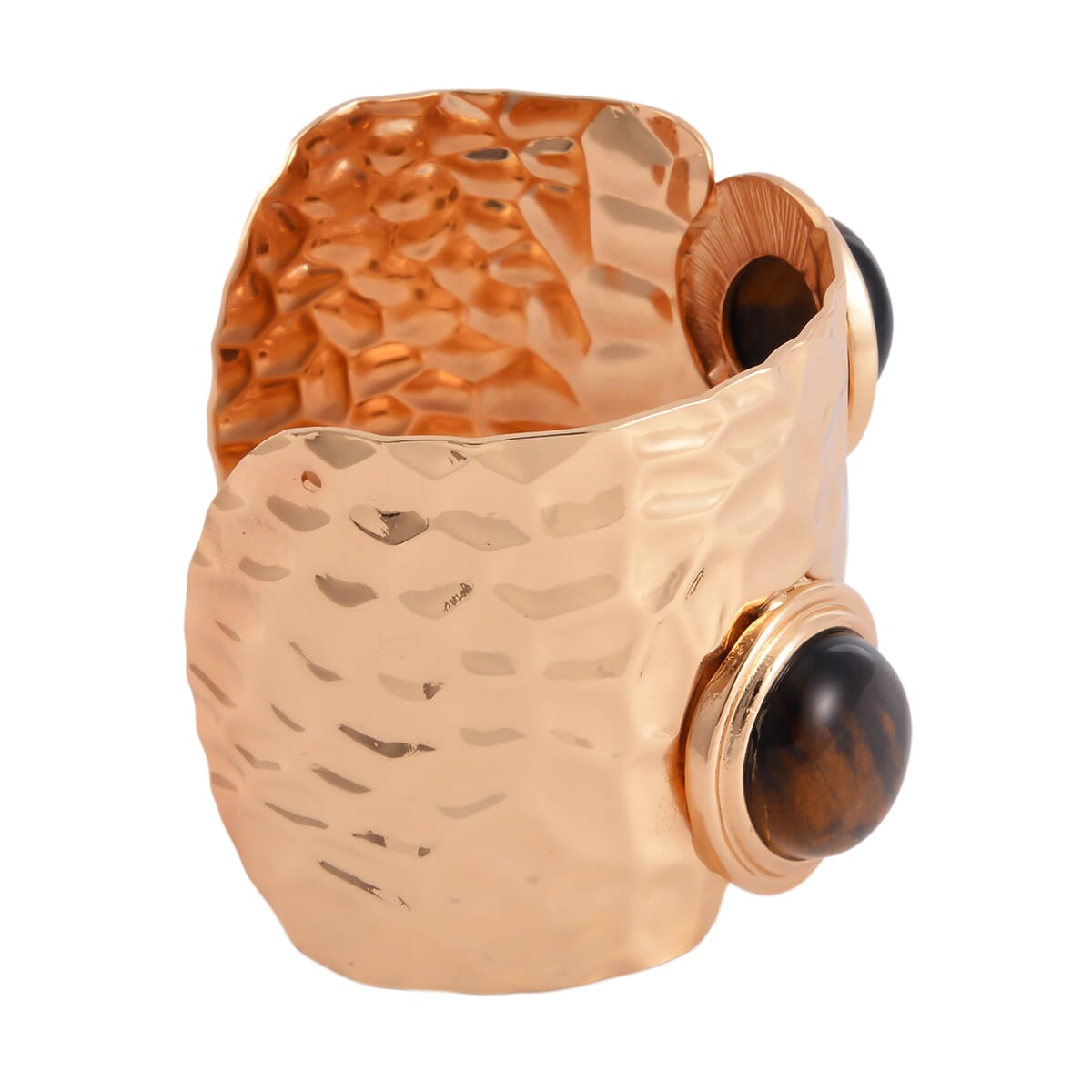 Yellow Tiger's Eye Cuff Bracelet in Goldtone (7.50 In) 4.00 ctw image number 3