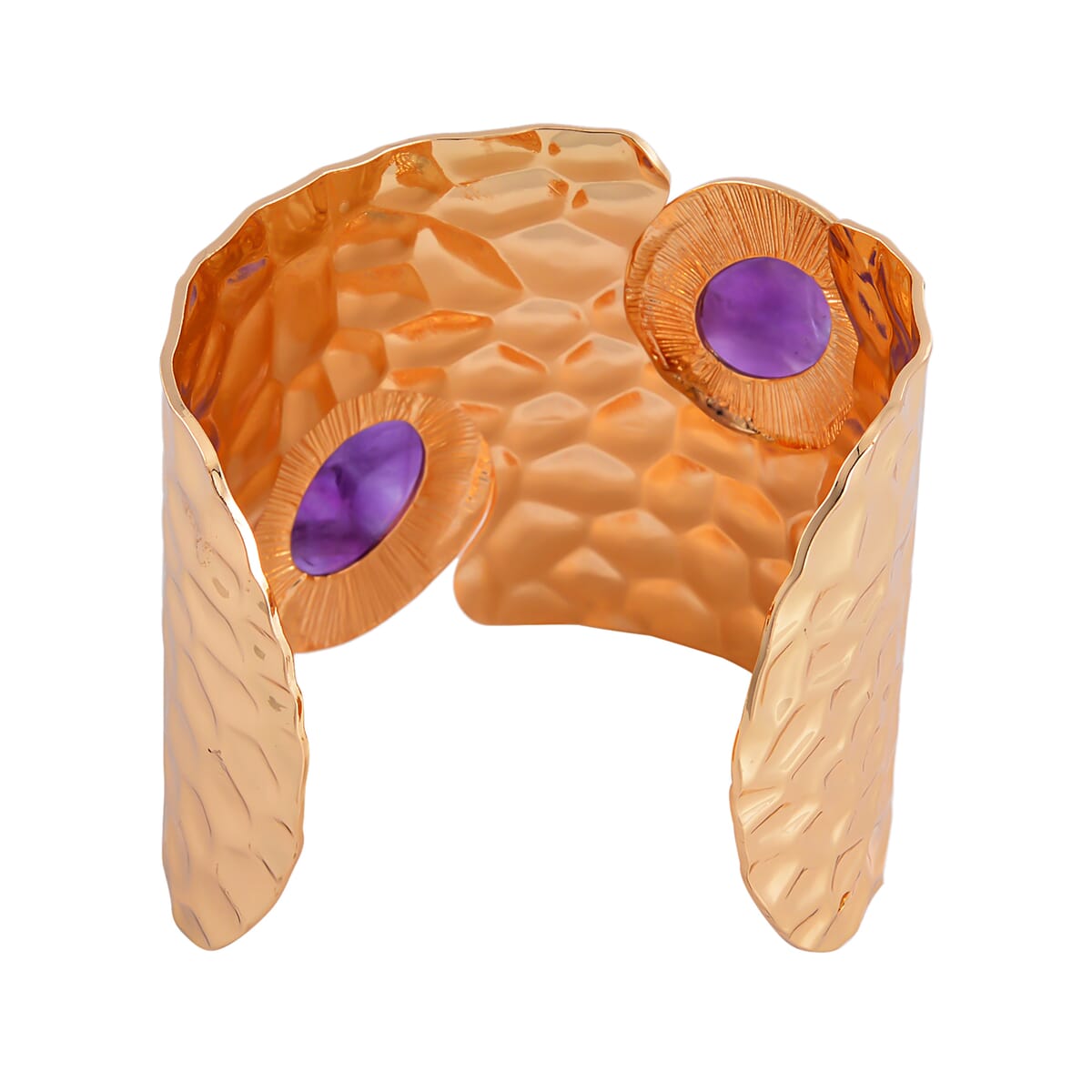 Lavender Amethyst Cuff Bracelet in Goldtone (7.50 In) 4.00 ctw image number 4