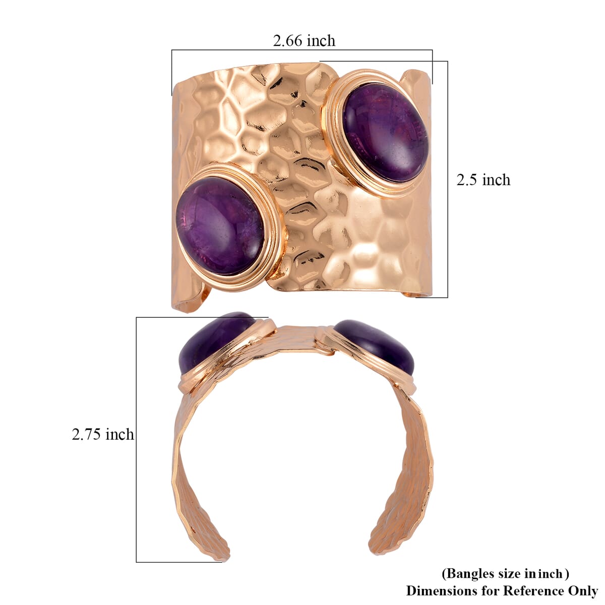 Lavender Amethyst Cuff Bracelet in Goldtone (7.50 In) 4.00 ctw image number 5