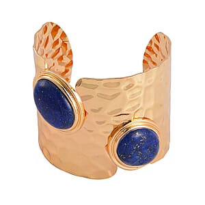 Lapis Lazuli Cuff Bracelet in Goldtone (7.50 In) 4.00 ctw