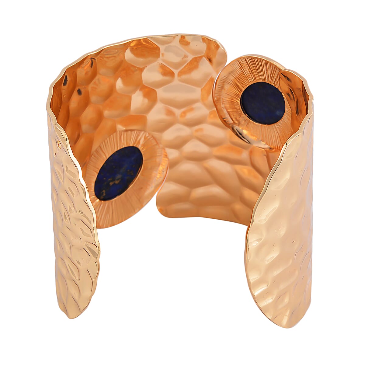 Lapis Lazuli Cuff Bracelet in Goldtone (7.50 In) 4.00 ctw image number 4