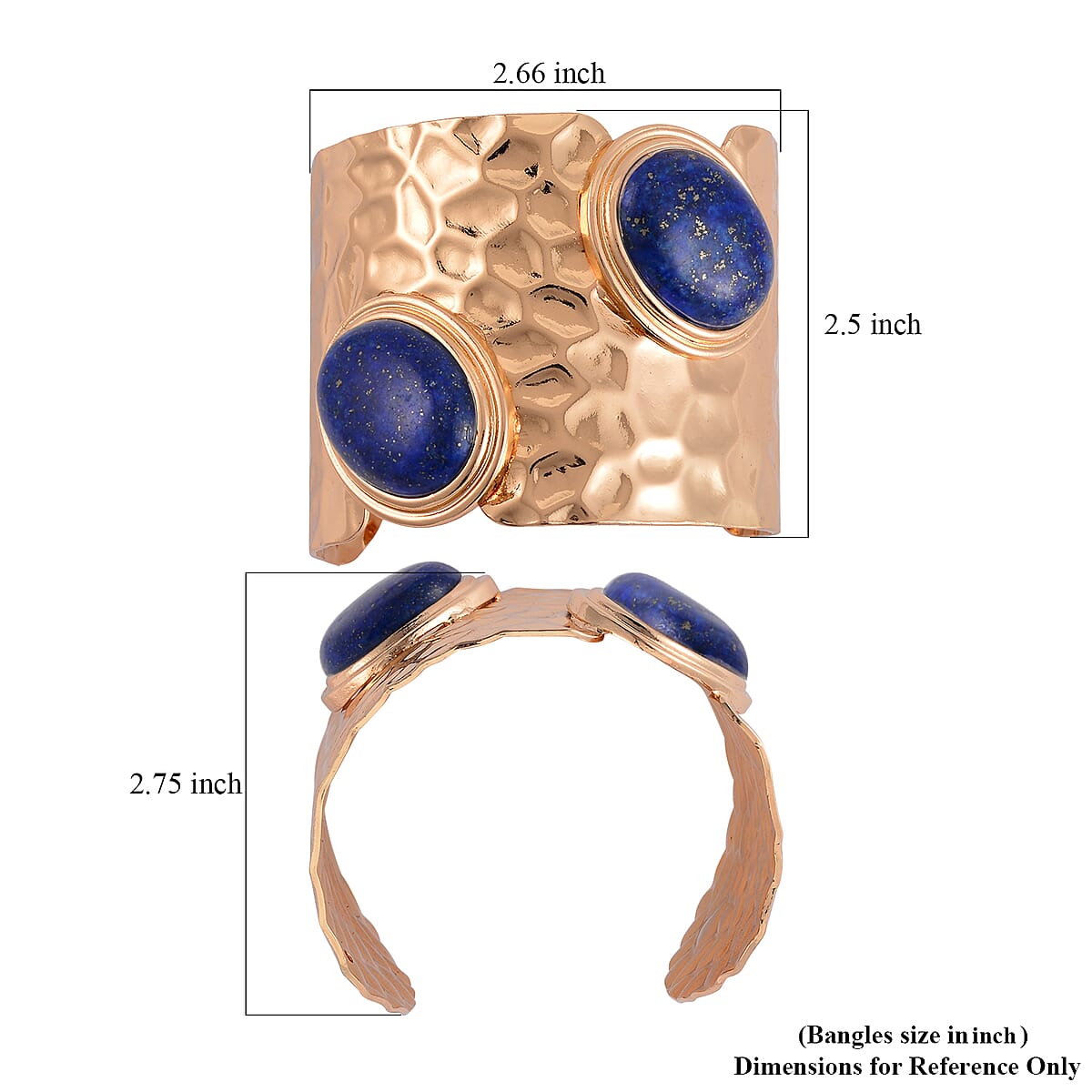 Lapis Lazuli Cuff Bracelet in Goldtone (7.50 In) 4.00 ctw image number 5