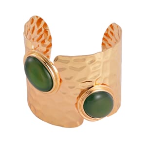 Green Onyx Cuff Bracelet in (7.50 In) in Goldtone 4.00 ctw