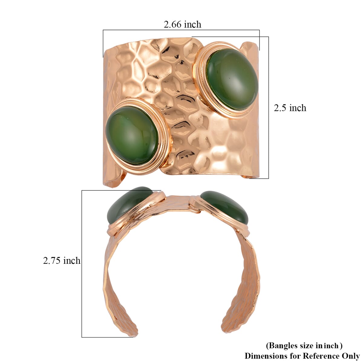 Green Onyx Cuff Bracelet in (7.50 In) in Goldtone 4.00 ctw image number 5