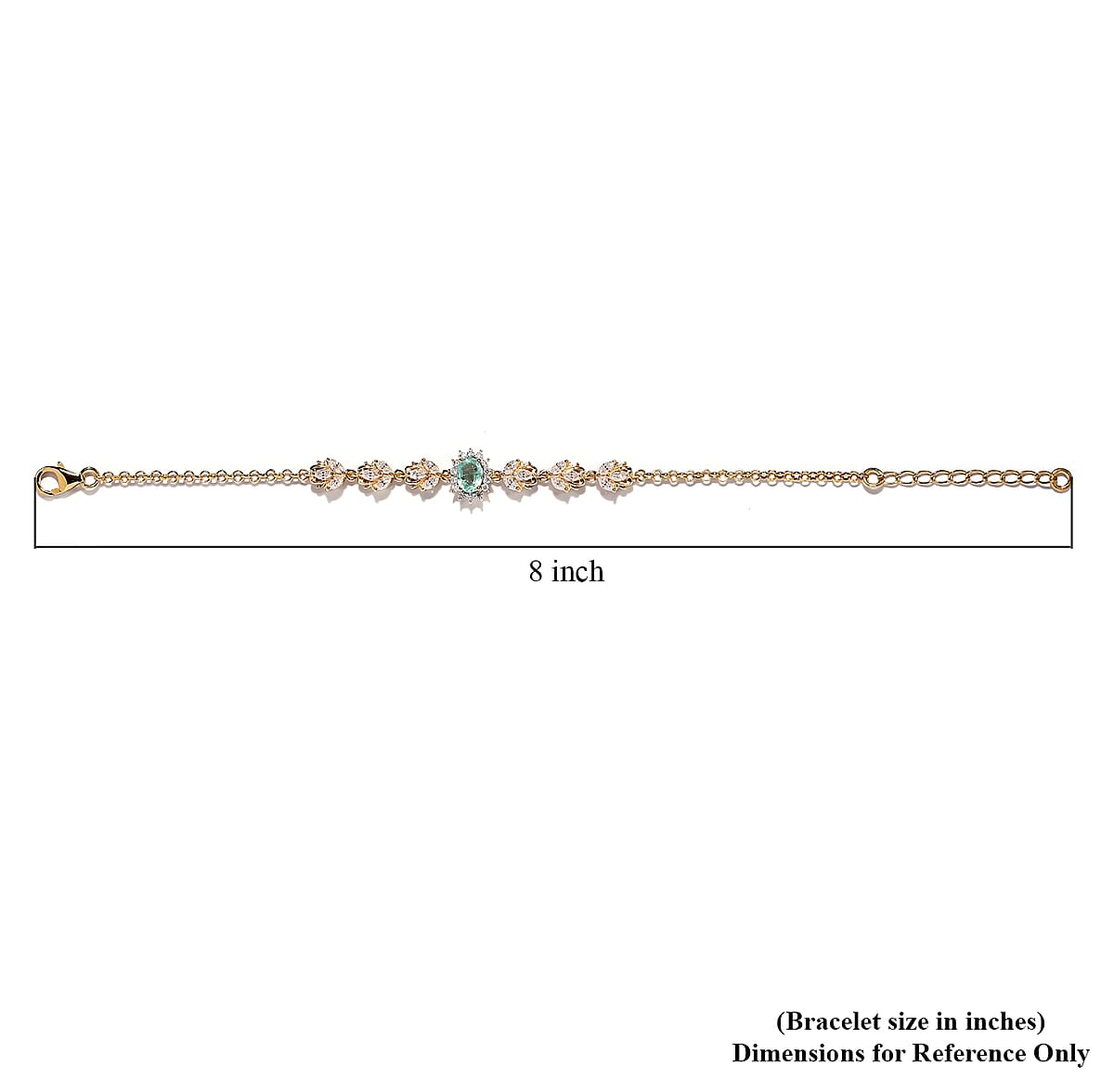 Premium Boyaca Colombian Emerald and Moissanite Bracelet in Vermeil Yellow Gold Over Sterling Silver (6.50-8.0In) 2.15 ctw image number 4