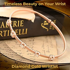 Doorbuster Modani Diamond Wristlet, 14K Rose Gold Wristlet, G, VVS Diamonds 0.40 ctw Wristlet, Diamond Bangle Bracelet, Gold Bangle Bracelet, Diamond Gifts For Her (7.15 g) (6.25 in)
