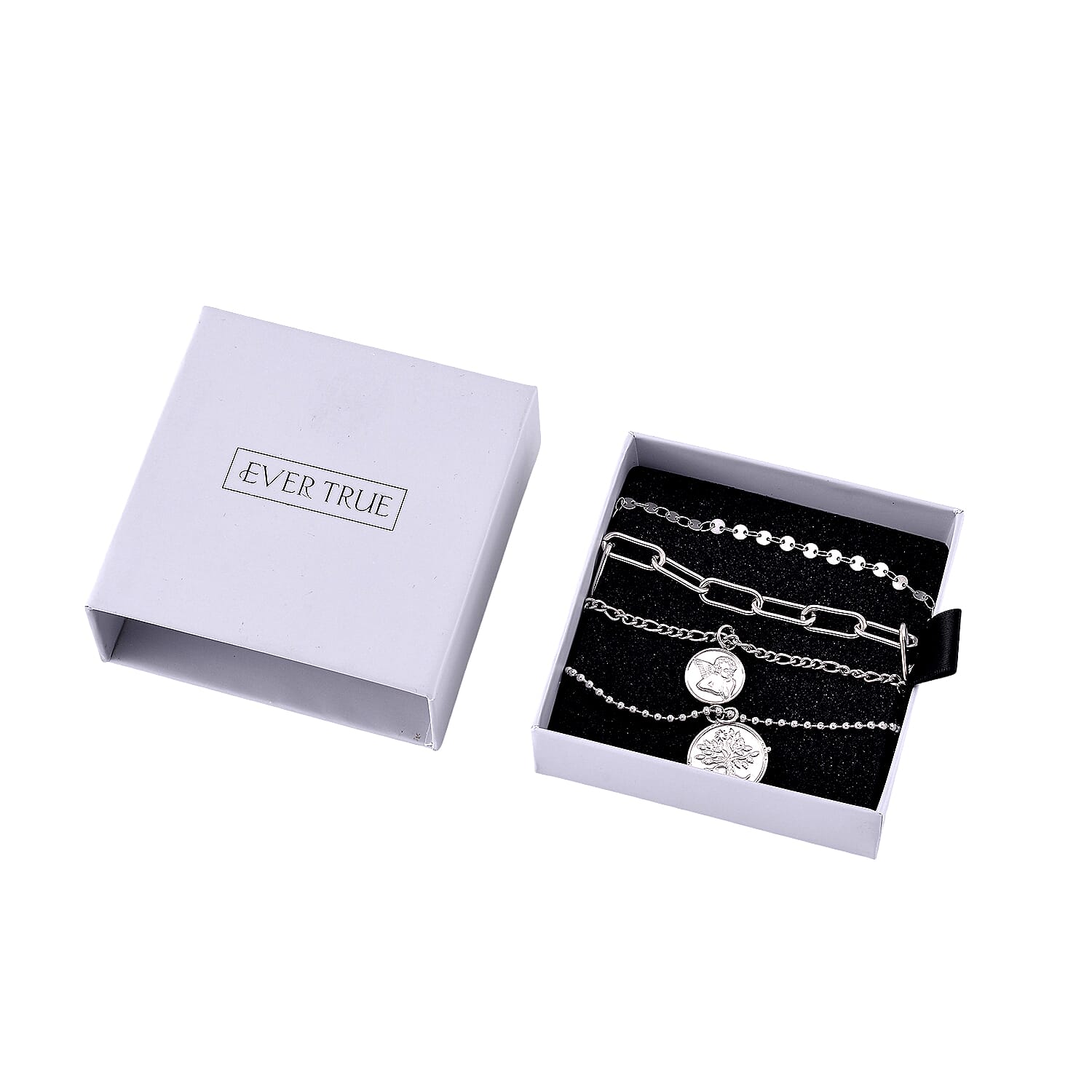 Buy Set of 4 Multi Strand Coin Charm Link Chain Necklace 16, 18